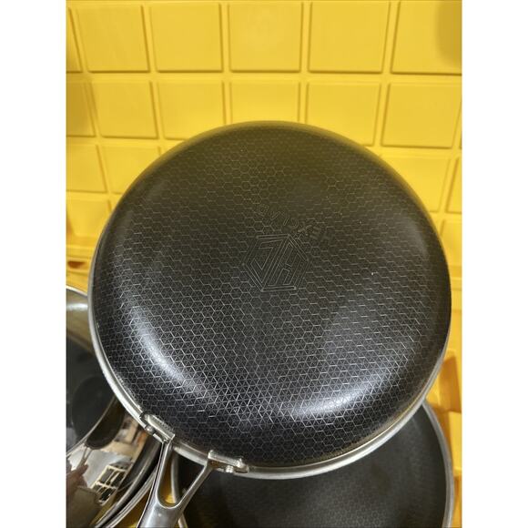 HEXCLAD 5 Piece Nonstick Stainless Steel Frying Pan Set 10 12 and 14"pan $600 - Picture 8 of 8
